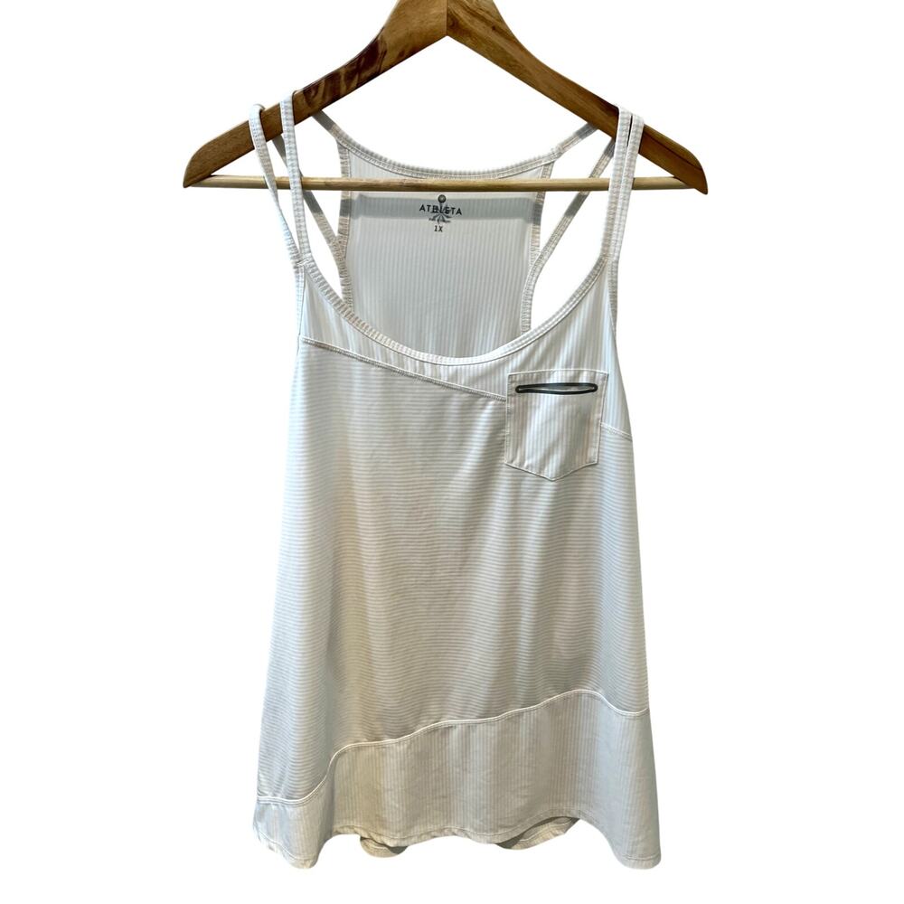 Athleta Womens Plus Size 1X Thin Tank White